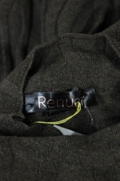 Renuar Womens Pullover Mock Neck Long Sleeve Geometric Brown Size M