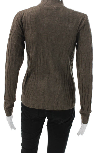 Renuar Women Basic Mock Neck Long Sleeve Brown Sweater Size XL