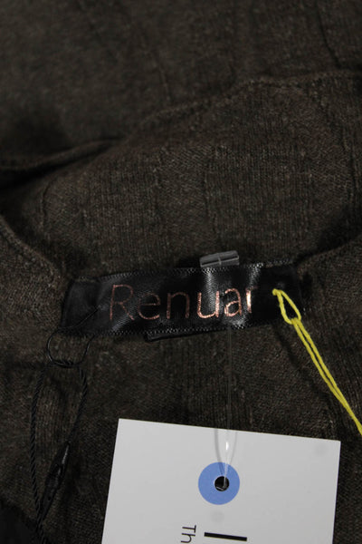 Renuar Women Basic Mock Neck Long Sleeve Brown Sweater Size XL