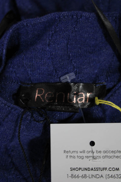 Renuar Women Pullover Sweater Purple Mock Neck Geometric Long Sleeve Size 2X
