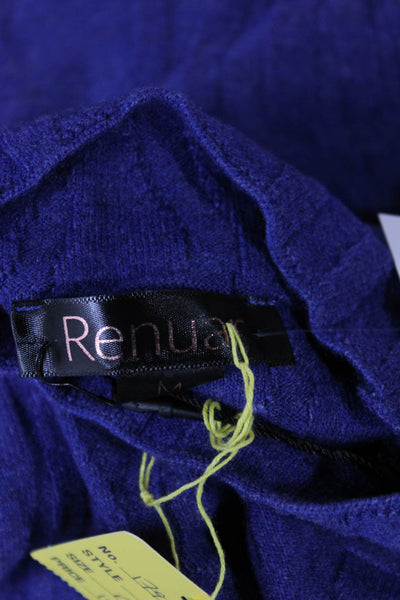 Renuar Women Pullover Mock Neck Geometric Long Sleeve Purple Size M
