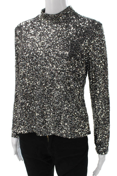 Insight Womens Blouse Black High Neck Long Sleeve Polyester Size XS