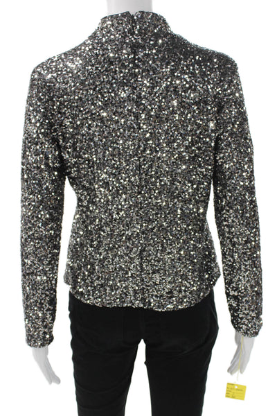 Insight Womens Blouse Black High Neck Long Sleeve Polyester Size XS