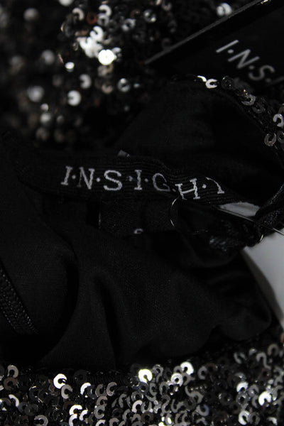 Insight Womens Blouse Black High Neck Long Sleeve Polyester Size XS