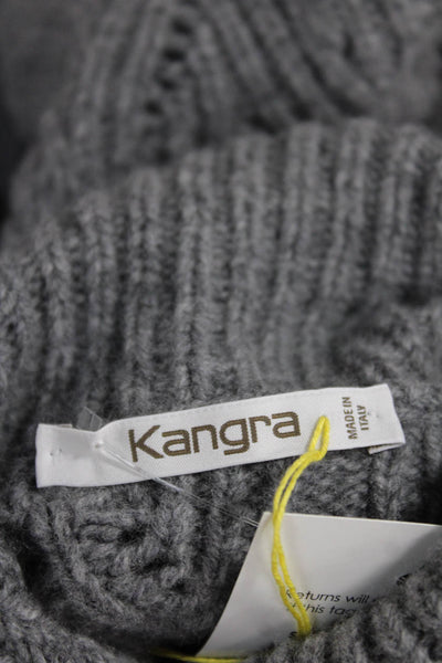 Kangra Women Gray Wool Blend Turtleneck Geometric Pullover Long Sleeve Size XL