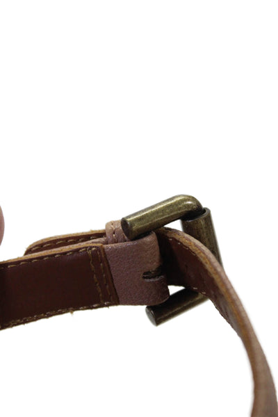 See by Chloe Womens Leather Scalloped Ankle Strap Sandals Shoes Brown Size 6.5
