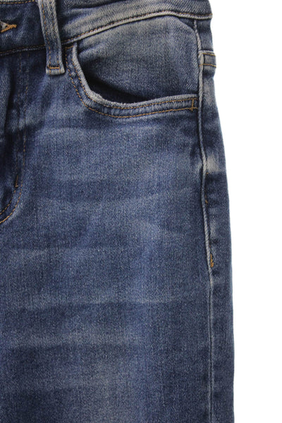 Flying Monkey Womens Blue Straight Jeans High Rise Cotton Blend Size 24