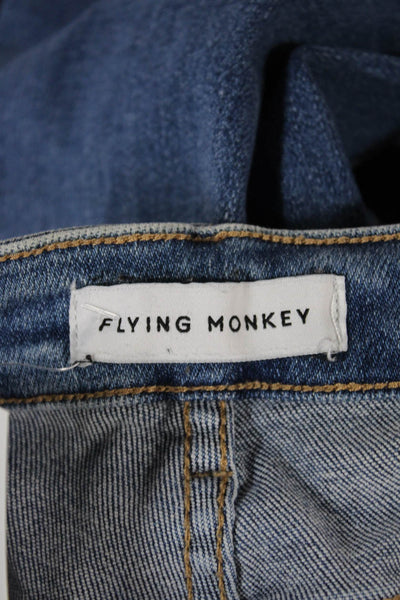Flying Monkey Womens Blue Straight Jeans High Rise Cotton Blend Size 24