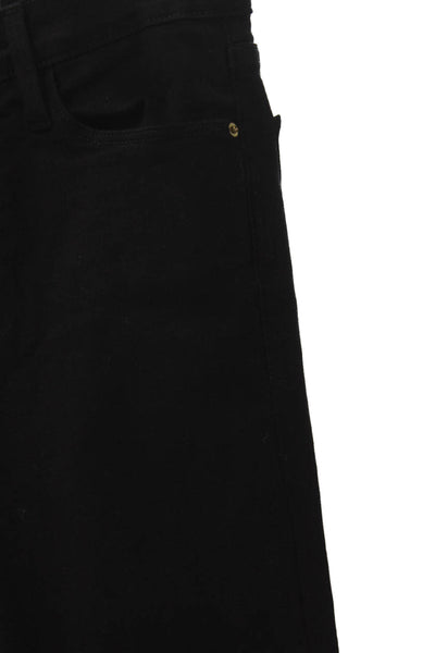 Frame Womens Skinny High Rise Black Jeans Button Cotton Blend Size 24