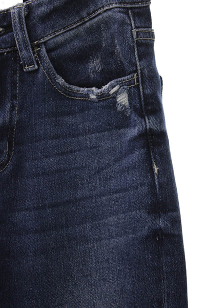 Vervet Women Flared Blue High Rise Button Jeans Cotton Blend Size 24