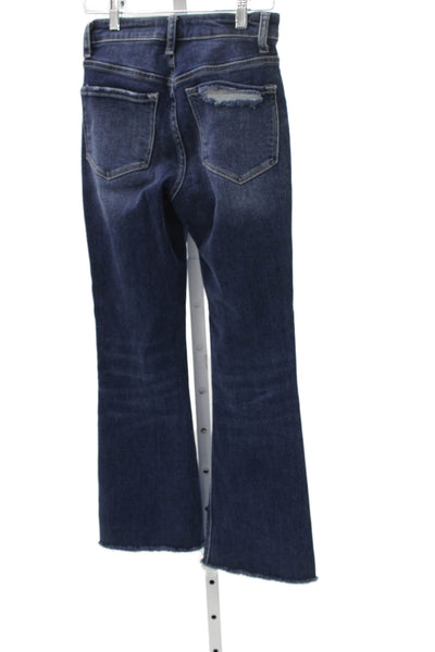 Vervet Women Flared Blue High Rise Button Jeans Cotton Blend Size 24