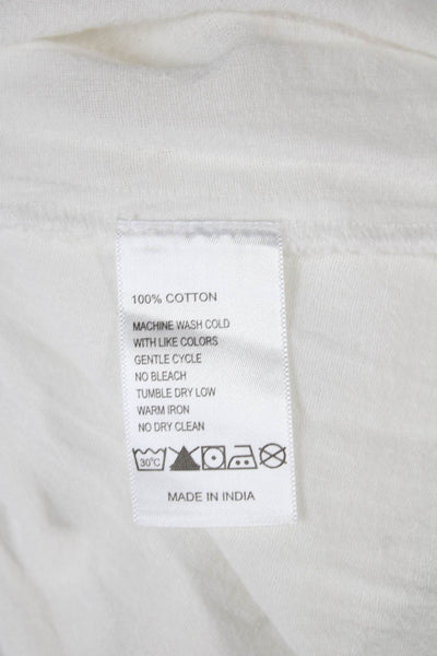 Leallo Women Fit & Flare White Cotton Mid Calf Dress Size XS