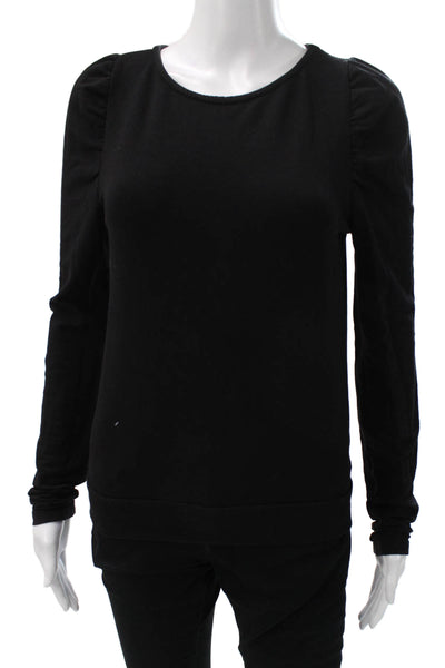 Joes Womens Basic Black Cotton Long Sleeve T-Shirt Round Neck Size XS