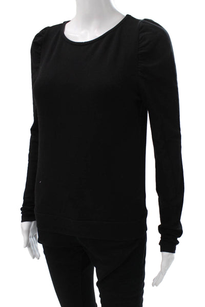 Joes Womens Basic Black Cotton Long Sleeve T-Shirt Round Neck Size XS