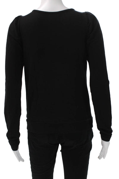 Joes Womens Basic Black Cotton Long Sleeve T-Shirt Round Neck Size XS