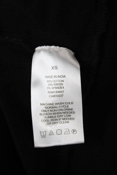 Joes Womens Basic Black Cotton Long Sleeve T-Shirt Round Neck Size XS