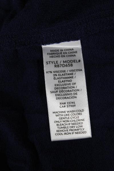 Splendid Womens Basic Viscose Blue Long Sleeve Round Neck T-Shirt Size XS