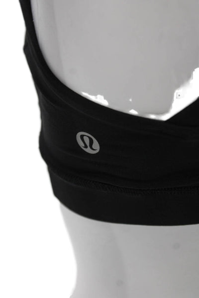 Lululemon Womens Strappy Back Sports Bra Solid Black Size 6