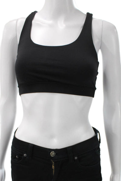 Lululemon Womens Mesh Trim Strappy Back Sports Bra Black Size 6