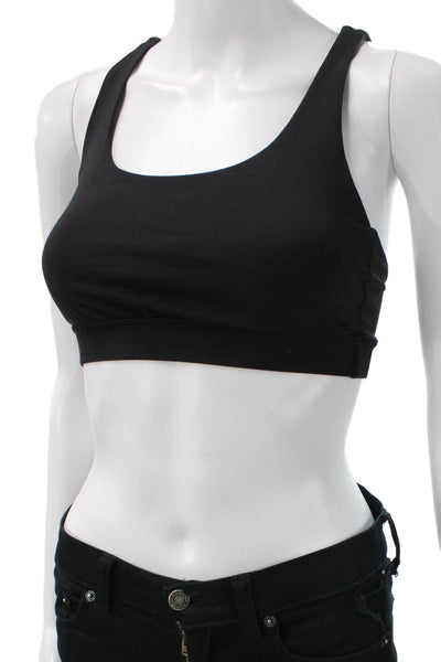 Lululemon Womens Mesh Trim Strappy Back Sports Bra Black Size 6