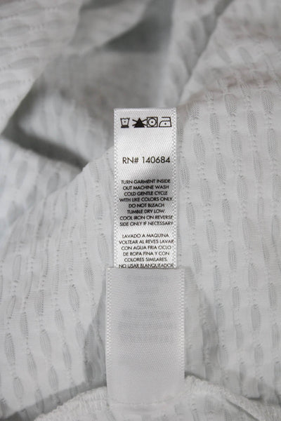 Koral Womens White Geometric Crewneck Pullover Sweatshirt Long Sleeve Size XS