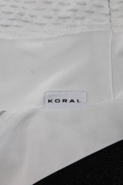 Koral Womens White Geometric Crewneck Pullover Sweatshirt Long Sleeve Size XS