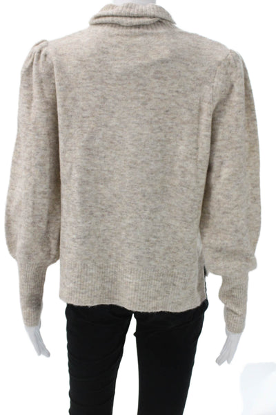 Frame Women Beige Wool Blend Turtleneck Pullover Long Sleeve Size XS
