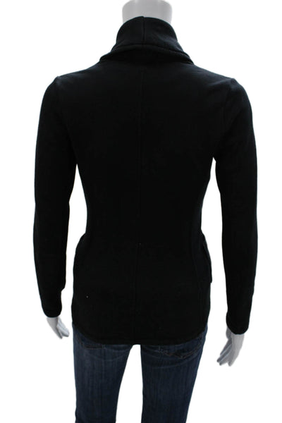 Standard James Perse Womens Black Cotton Blazer Long Sleeve Button Size 1
