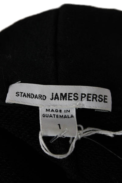 Standard James Perse Womens Black Cotton Blazer Long Sleeve Button Size 1