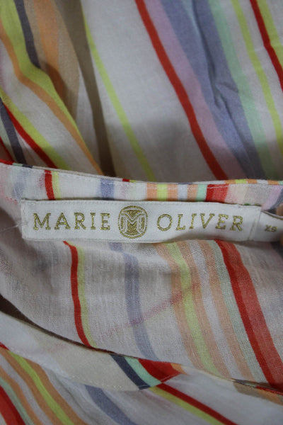 Marie Oliver Women Striped Cotton Sleeveless Blouse Multicolor Size XS