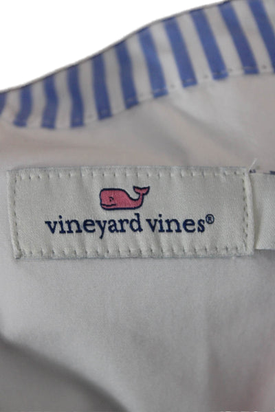 Vineyard Vines Women Tunic V Neck 3/4 Sleeve White Cotton Spandex Size M