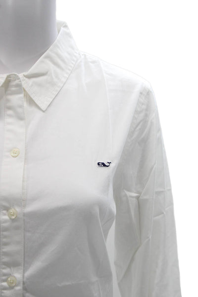 Vineyard Vines Womens Collared Cotton Button-Up White Longsleeve Size 10