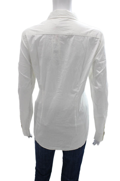 Vineyard Vines Womens Collared Cotton Button-Up White Longsleeve Size 10