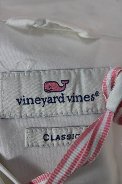 Vineyard Vines Womens Collared Cotton Button-Up White Longsleeve Size 10