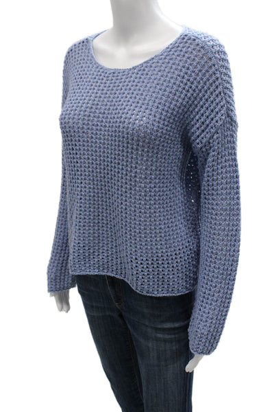 525 America Womens Pullover Sweater Blue Cotton Round Neck Long Sleeve Size XS