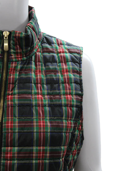 Vineyard Vines Women Quilted Multicolor Polyester Zip Sleeveless Vest Size M