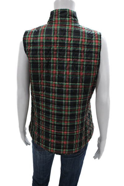 Vineyard Vines Women Quilted Multicolor Polyester Zip Sleeveless Vest Size M