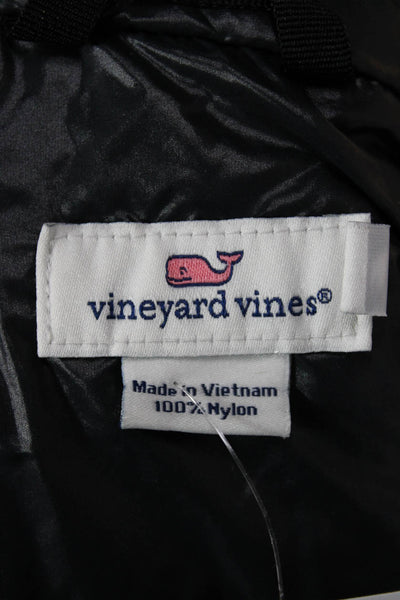 Vineyard Vines Women Quilted Nylon Vest Sleeveless Black Zip Size M