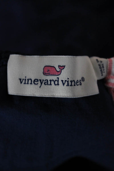Vineyard Vines Women Blue Floral Off Shoulder Short Sleeve Shift Dress Size 10
