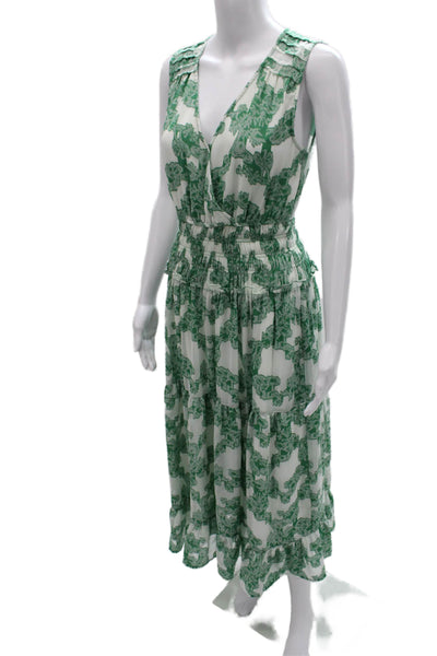 Current Air Womens White Animal Print Fit & Flare Midi Dress Size XS