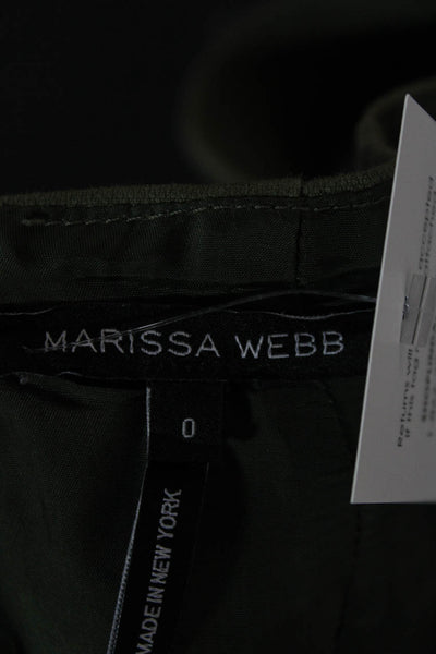Marissa Webb Women A-Line Green Cotton Skirt Knee Length Zip Size 0