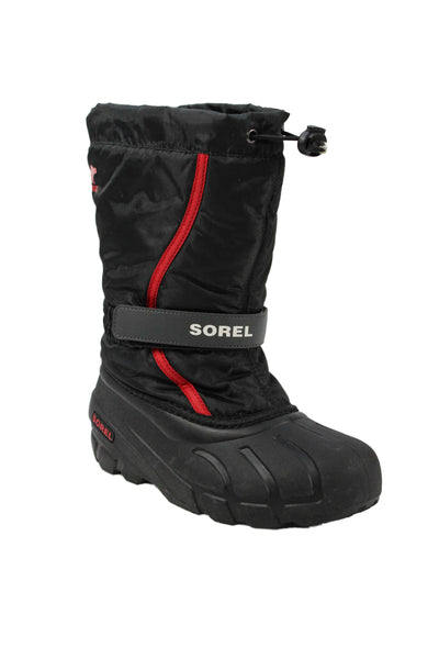 Sorel Womens Insulated Flurry Snow Ankle Boots Black Red Size 6