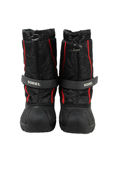 Sorel Womens Insulated Flurry Snow Ankle Boots Black Red Size 6