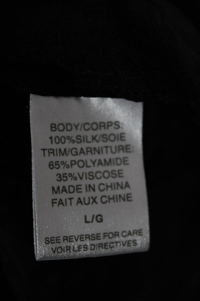 Cami Womens Silk Sleeveless Tank Black Solid Size S