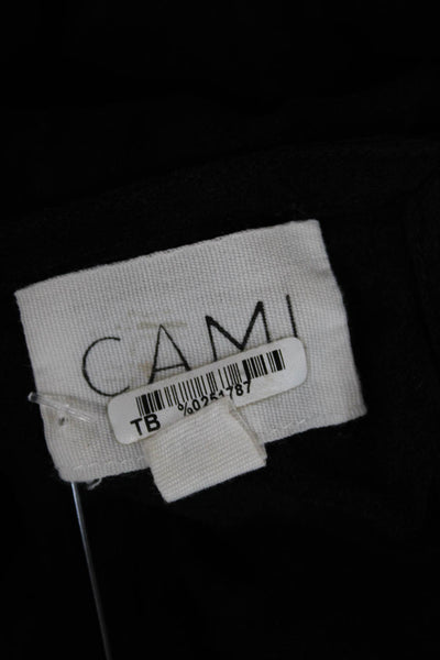 Cami Womens Silk Sleeveless Tank Black Solid Size S