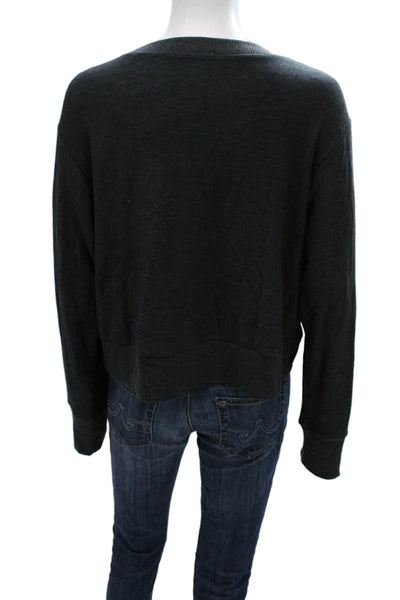 Chaser Women Pullover Sweatshirt Gray Crew Neck Long Sleeve Size S