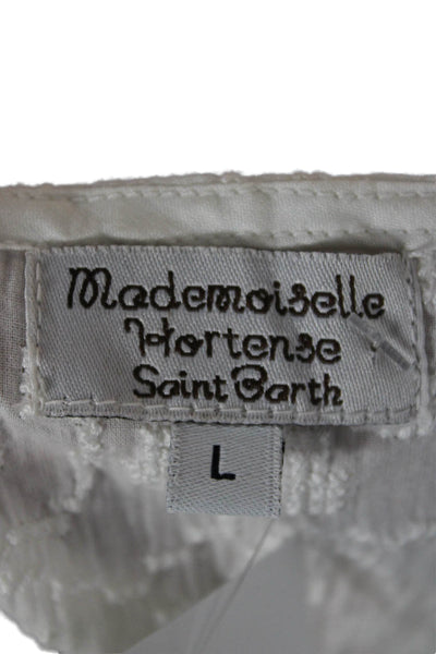 Mademoiselle Hortense Saint Barth Women Cropped Blouse White Cotton Size L