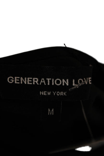 Generation Love Women V-Neck Camisole Black Polyester Sleeveless Size M