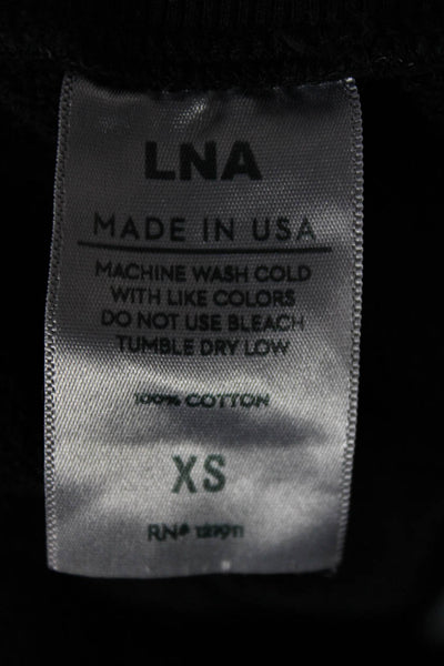LNA Women Cropped Strapless Tank Black Cotton Sleeveless Summer Size XS