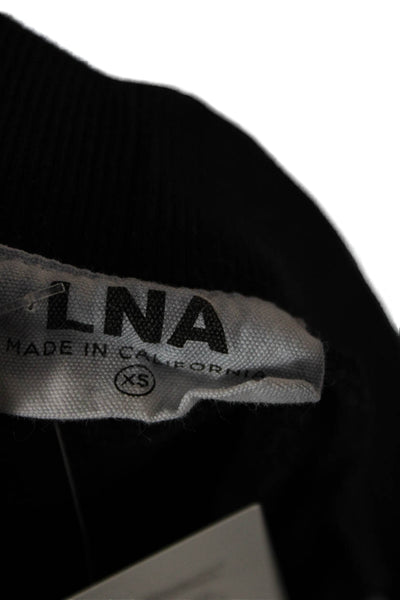 LNA Women Cropped Strapless Tank Black Cotton Sleeveless Summer Size XS